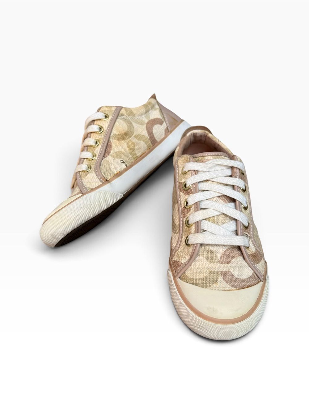 Coach Women’s Beige Barrett Signature Sneakers Shoes Size 7 - Picture 8 of 14